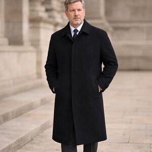 Italian Cashmere Full-Length Overcoat – 100% Cashmere – Men’s 46 – Made in Italy